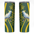 White Cockatoo and Golden Wattle Skinny Tumbler Australian Native Bird