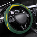 White Cockatoo and Golden Wattle Steering Wheel Cover Australian Native Bird