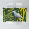 White Cockatoo and Golden Wattle Tablecloth Australian Native Bird