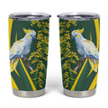 White Cockatoo and Golden Wattle Tumbler Cup Australian Native Bird