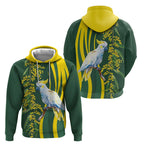 White Cockatoo and Golden Wattle Zip Hoodie Australian Native Bird