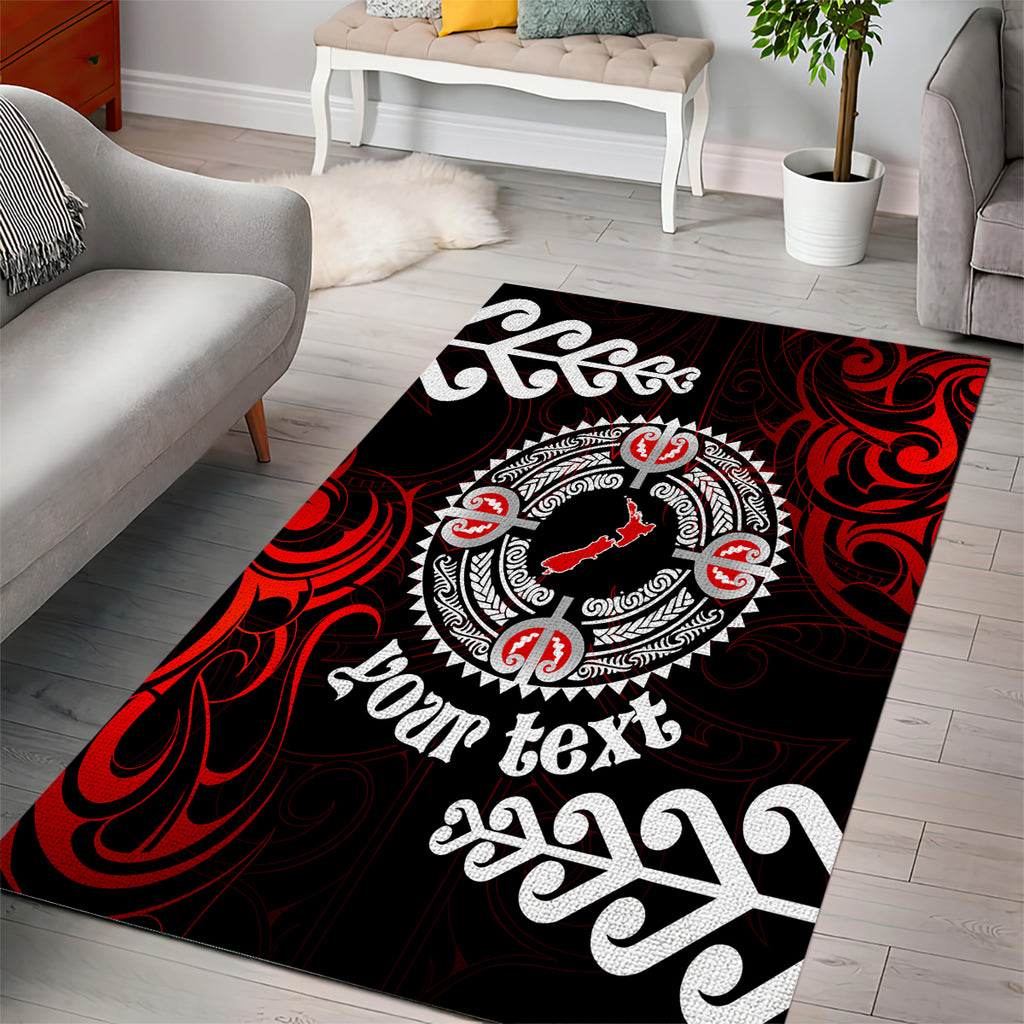 New Zealand Waitangi Day Personalised Area Rug Aotearoa Te Ra O Waitangi With Maori Tattoo