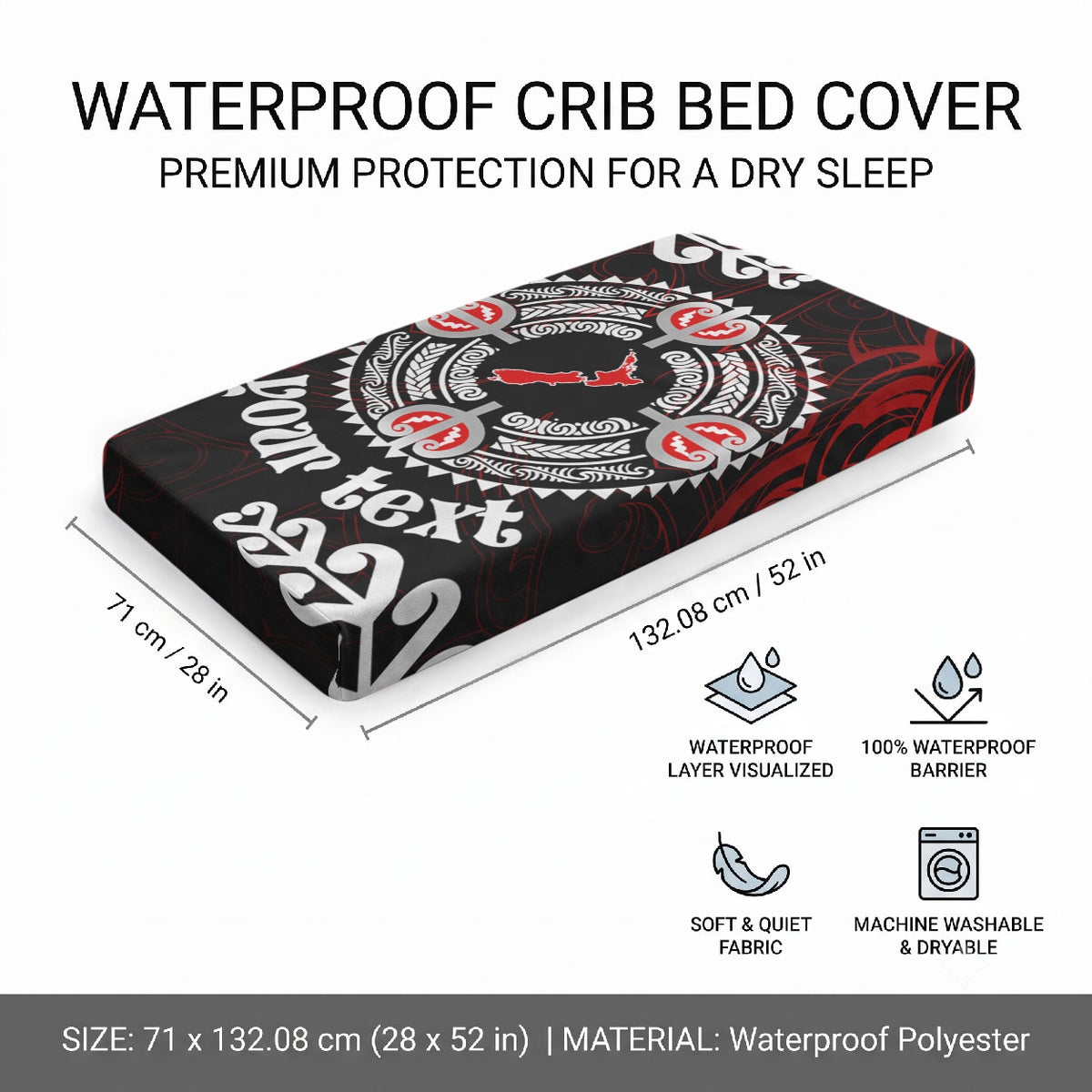 New Zealand Waitangi Day Personalised Baby Bed Cover Aotearoa Te Ra O Waitangi With Maori Tattoo