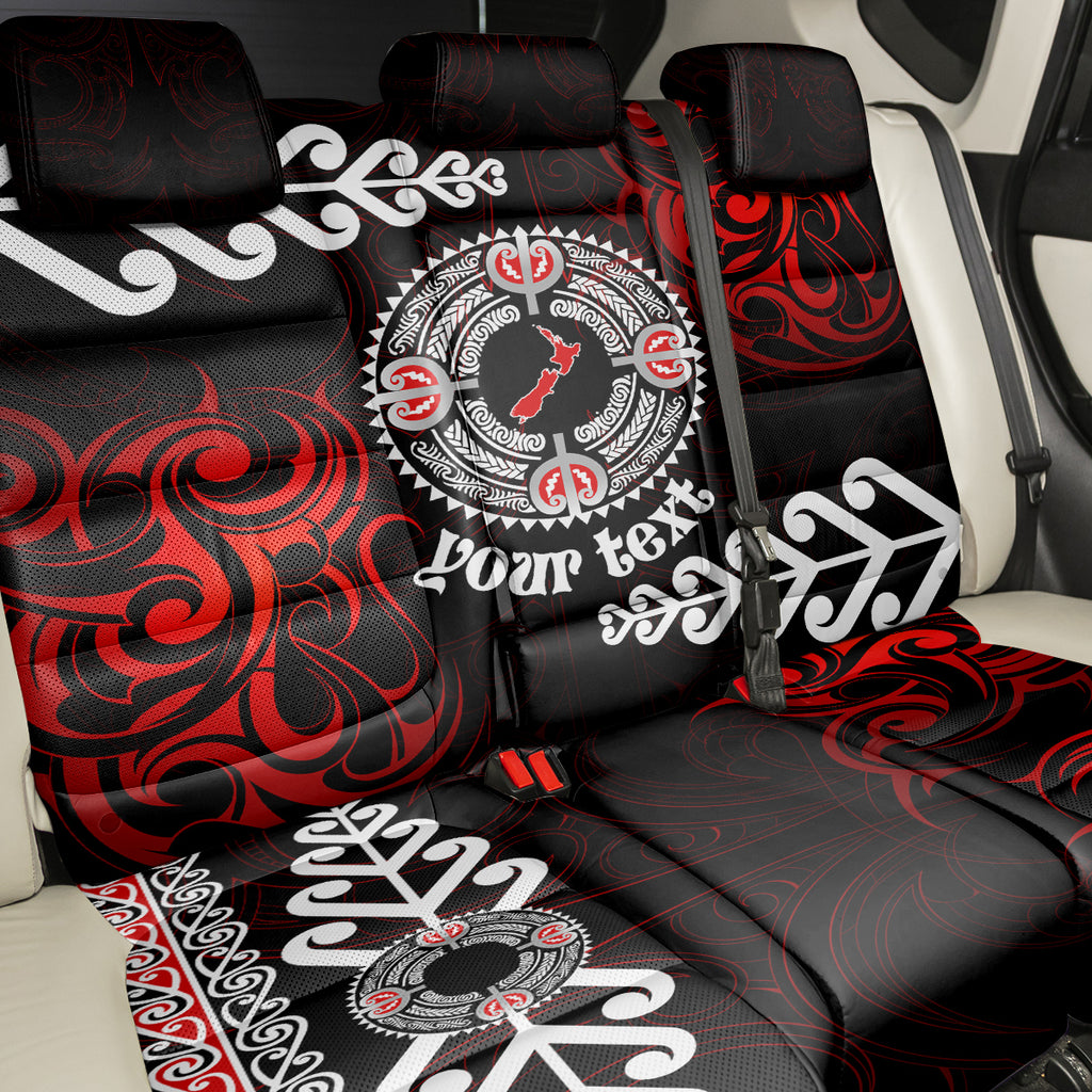 New Zealand Waitangi Day Personalised Back Car Seat Cover Aotearoa Te Ra O Waitangi With Maori Tattoo
