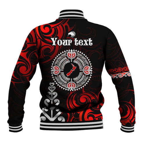 New Zealand Waitangi Day Personalised Baseball Jacket Aotearoa Te Ra O Waitangi With Maori Tattoo