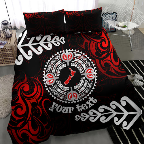 New Zealand Waitangi Day Personalised Bedding Set Aotearoa Te Ra O Waitangi With Maori Tattoo