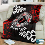 New Zealand Waitangi Day Personalised Blanket Aotearoa Te Ra O Waitangi With Maori Tattoo