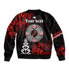 New Zealand Waitangi Day Personalised Bomber Jacket Aotearoa Te Ra O Waitangi With Maori Tattoo