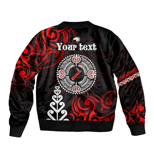 New Zealand Waitangi Day Personalised Bomber Jacket Aotearoa Te Ra O Waitangi With Maori Tattoo