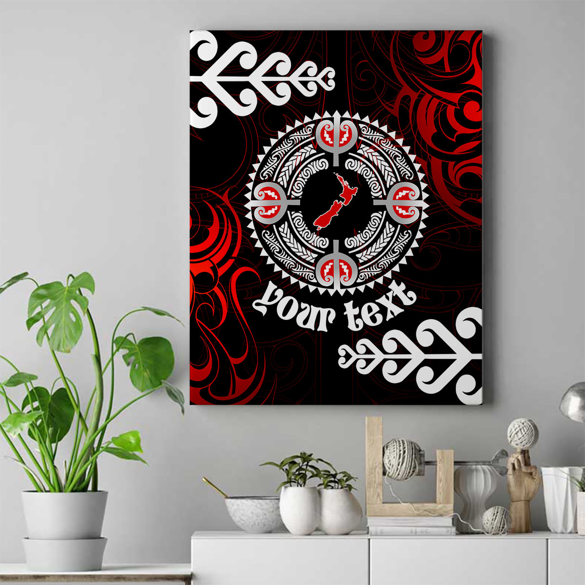 New Zealand Waitangi Day Personalised Canvas Wall Art Aotearoa Te Ra O Waitangi With Maori Tattoo