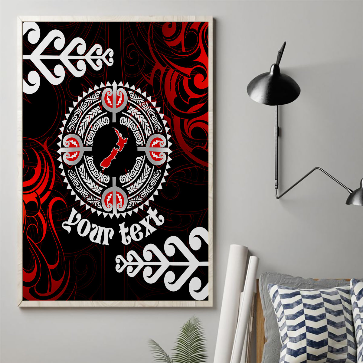 New Zealand Waitangi Day Personalised Canvas Wall Art Aotearoa Te Ra O Waitangi With Maori Tattoo