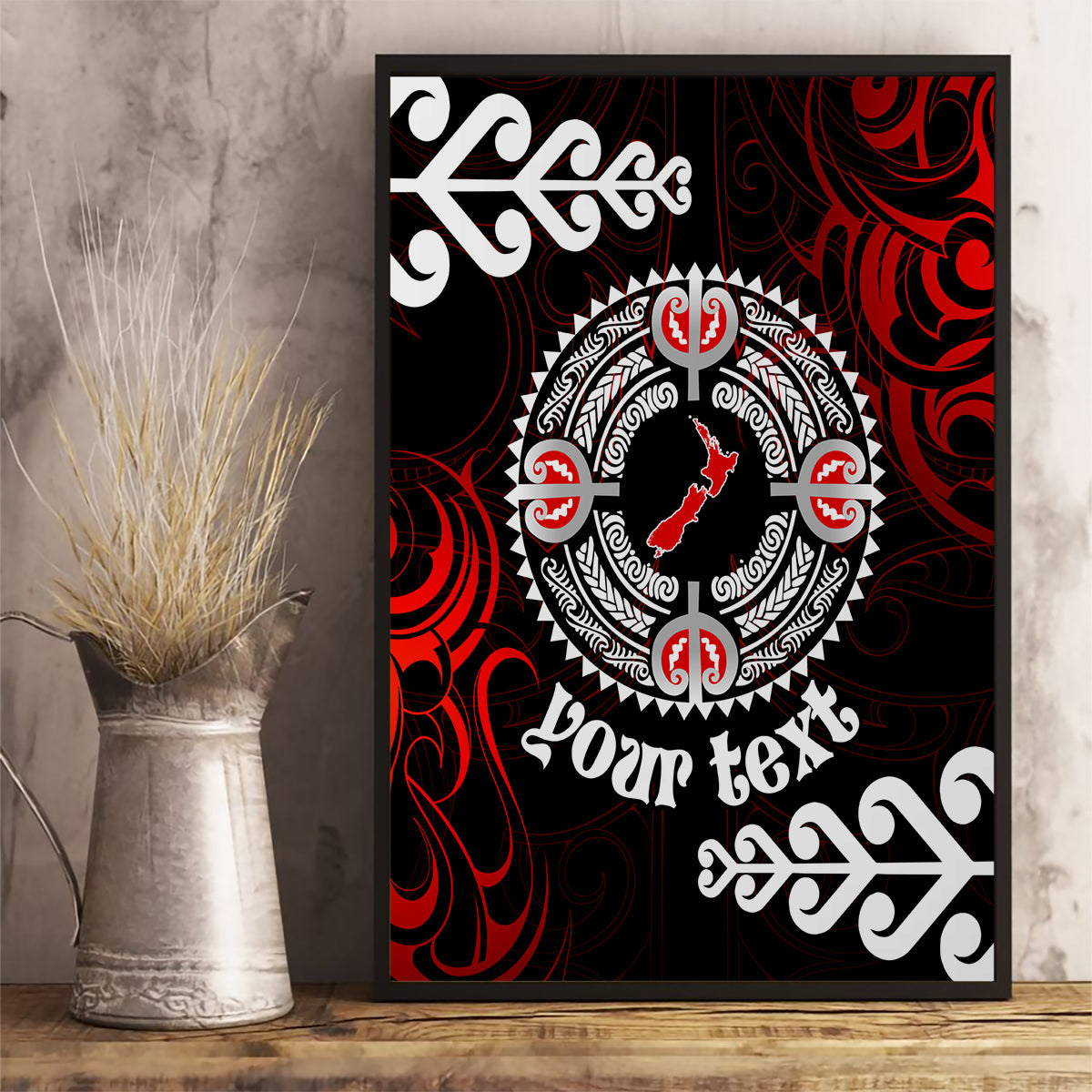 New Zealand Waitangi Day Personalised Canvas Wall Art Aotearoa Te Ra O Waitangi With Maori Tattoo