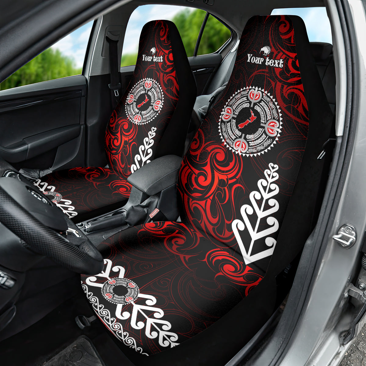 New Zealand Waitangi Day Personalised Car Seat Cover Aotearoa Te Ra O Waitangi With Maori Tattoo
