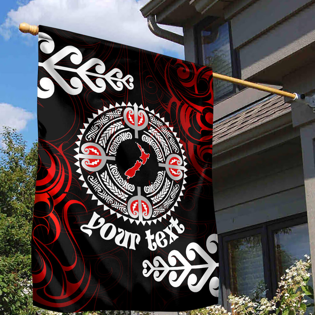 New Zealand Waitangi Day Personalised Garden Flag Aotearoa Te Ra O Waitangi With Maori Tattoo