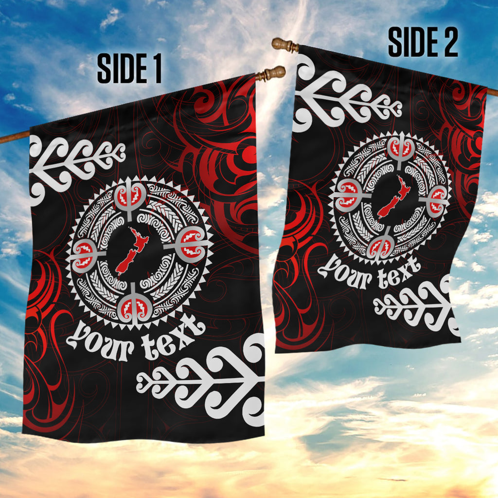 New Zealand Waitangi Day Personalised Garden Flag Aotearoa Te Ra O Waitangi With Maori Tattoo