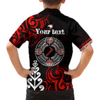 New Zealand Waitangi Day Personalised Kid Hawaiian Shirt Aotearoa Te Ra O Waitangi With Maori Tattoo