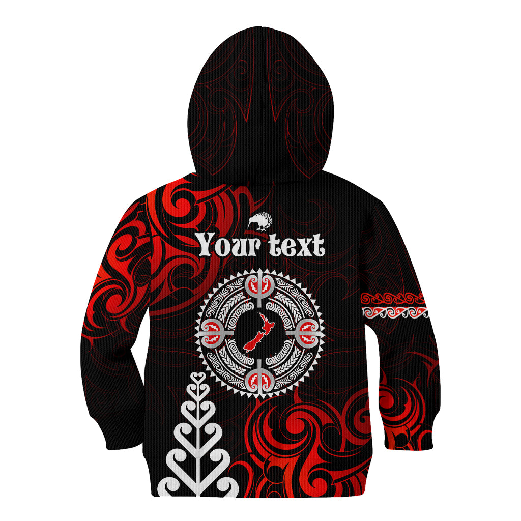 New Zealand Waitangi Day Personalised Kid Hoodie Aotearoa Te Ra O Waitangi With Maori Tattoo
