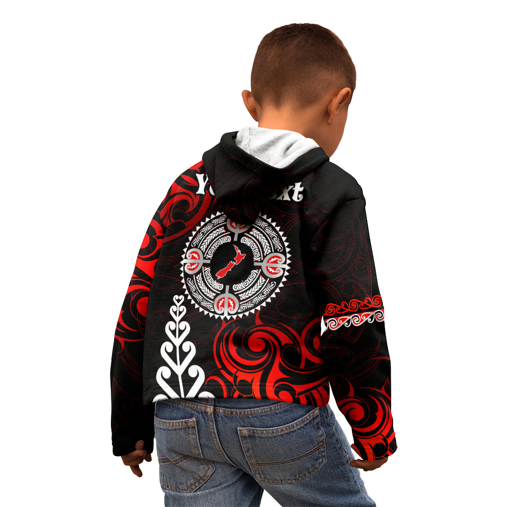 New Zealand Waitangi Day Personalised Kid Hoodie Aotearoa Te Ra O Waitangi With Maori Tattoo