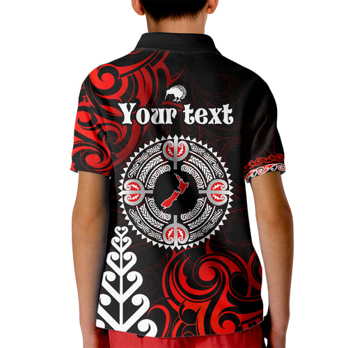New Zealand Waitangi Day Personalised Kid Polo Shirt Aotearoa Te Ra O Waitangi With Maori Tattoo