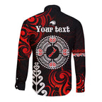 New Zealand Waitangi Day Personalised Long Sleeve Button Shirt Aotearoa Te Ra O Waitangi With Maori Tattoo