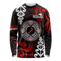 New Zealand Waitangi Day Personalised Long Sleeve Shirt Aotearoa Te Ra O Waitangi With Maori Tattoo