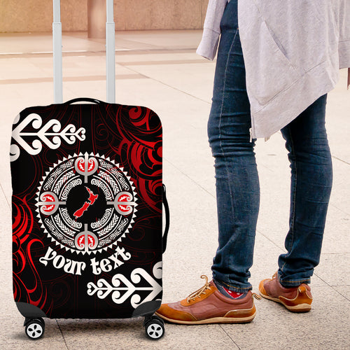New Zealand Waitangi Day Personalised Luggage Cover Aotearoa Te Ra O Waitangi With Maori Tattoo