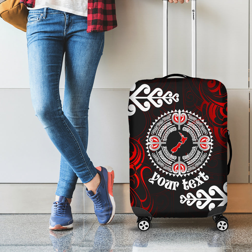 New Zealand Waitangi Day Personalised Luggage Cover Aotearoa Te Ra O Waitangi With Maori Tattoo