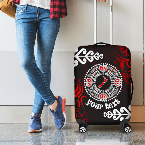 New Zealand Waitangi Day Personalised Luggage Cover Aotearoa Te Ra O Waitangi With Maori Tattoo