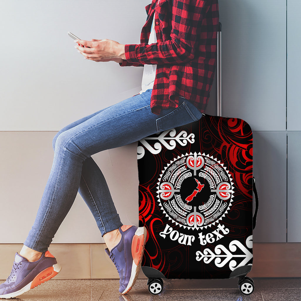 New Zealand Waitangi Day Personalised Luggage Cover Aotearoa Te Ra O Waitangi With Maori Tattoo