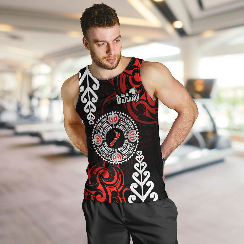New Zealand Waitangi Day Personalised Men Tank Top Aotearoa Te Ra O Waitangi With Maori Tattoo