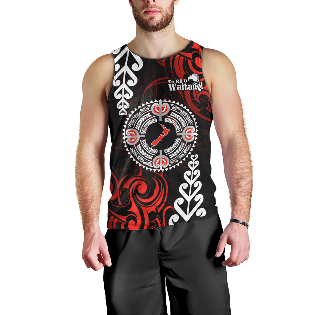 New Zealand Waitangi Day Personalised Men Tank Top Aotearoa Te Ra O Waitangi With Maori Tattoo