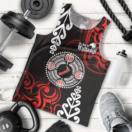 New Zealand Waitangi Day Personalised Men Tank Top Aotearoa Te Ra O Waitangi With Maori Tattoo