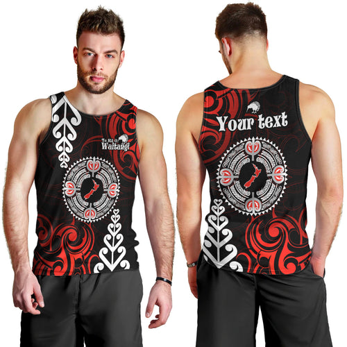 New Zealand Waitangi Day Personalised Men Tank Top Aotearoa Te Ra O Waitangi With Maori Tattoo
