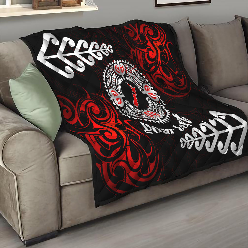 New Zealand Waitangi Day Personalised Quilt Aotearoa Te Ra O Waitangi With Maori Tattoo