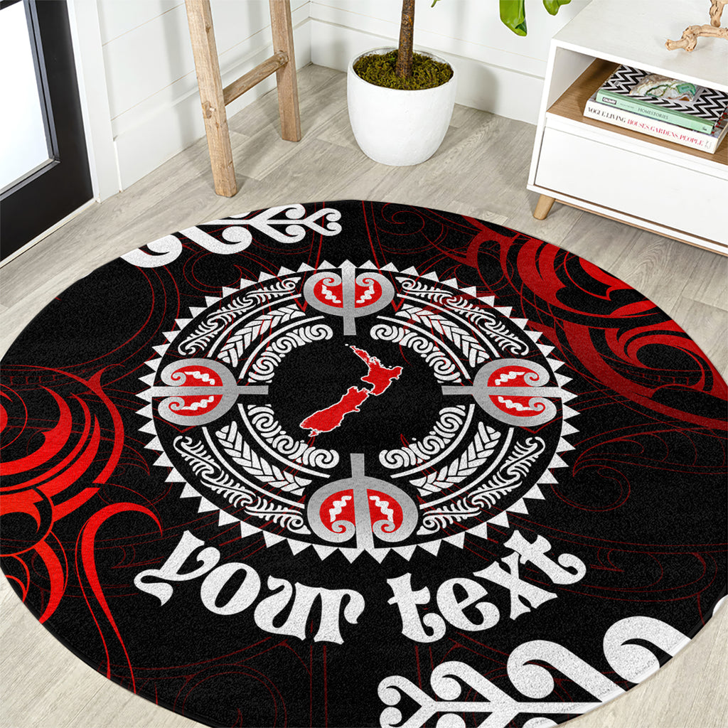 New Zealand Waitangi Day Personalised Round Carpet Aotearoa Te Ra O Waitangi With Maori Tattoo