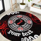 New Zealand Waitangi Day Personalised Round Carpet Aotearoa Te Ra O Waitangi With Maori Tattoo