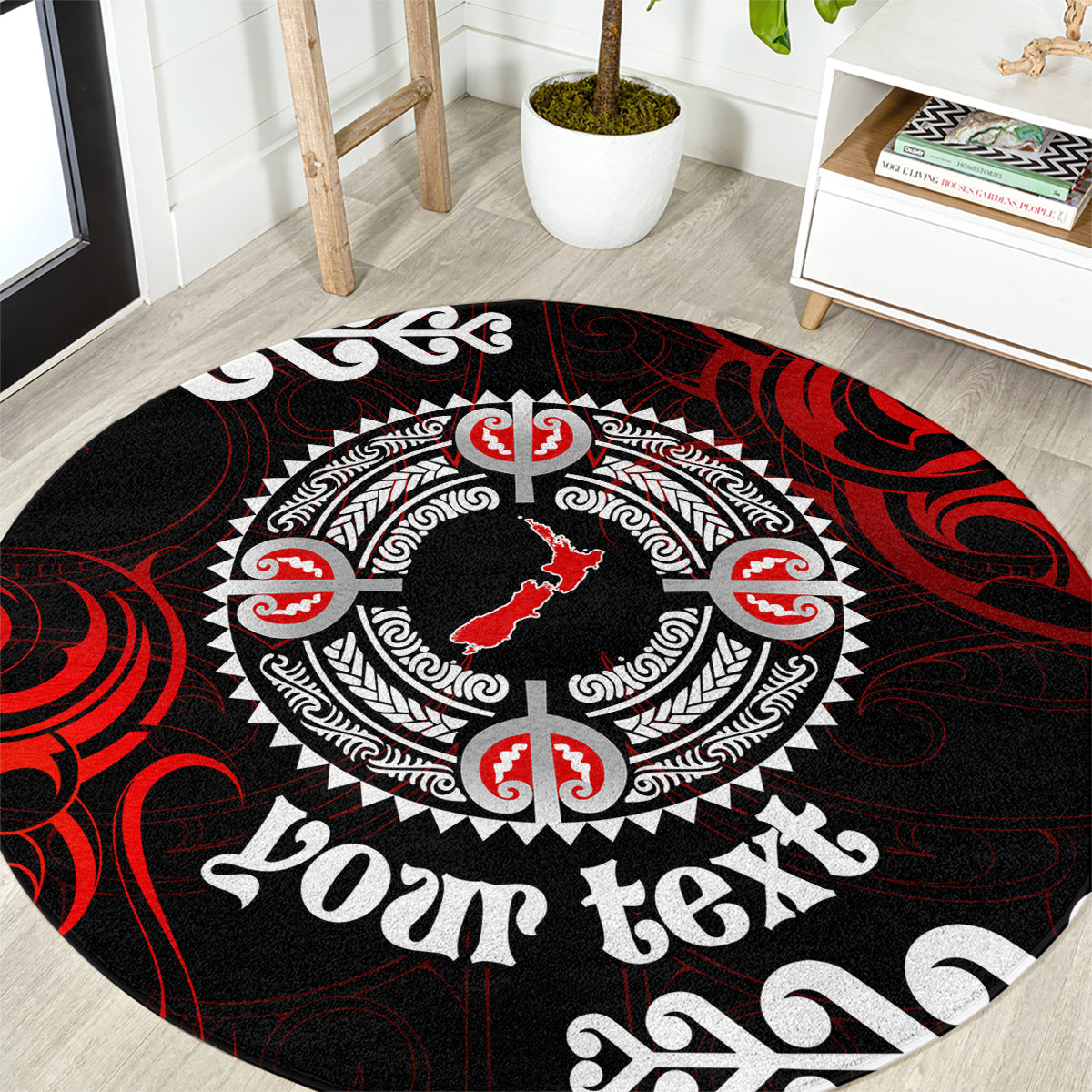 New Zealand Waitangi Day Personalised Round Carpet Aotearoa Te Ra O Waitangi With Maori Tattoo