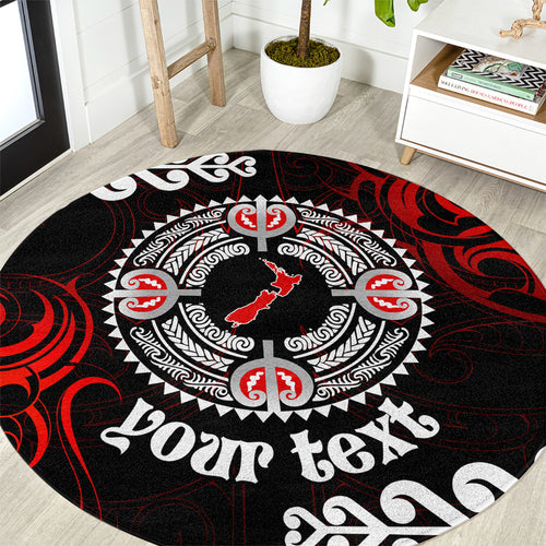 New Zealand Waitangi Day Personalised Round Carpet Aotearoa Te Ra O Waitangi With Maori Tattoo