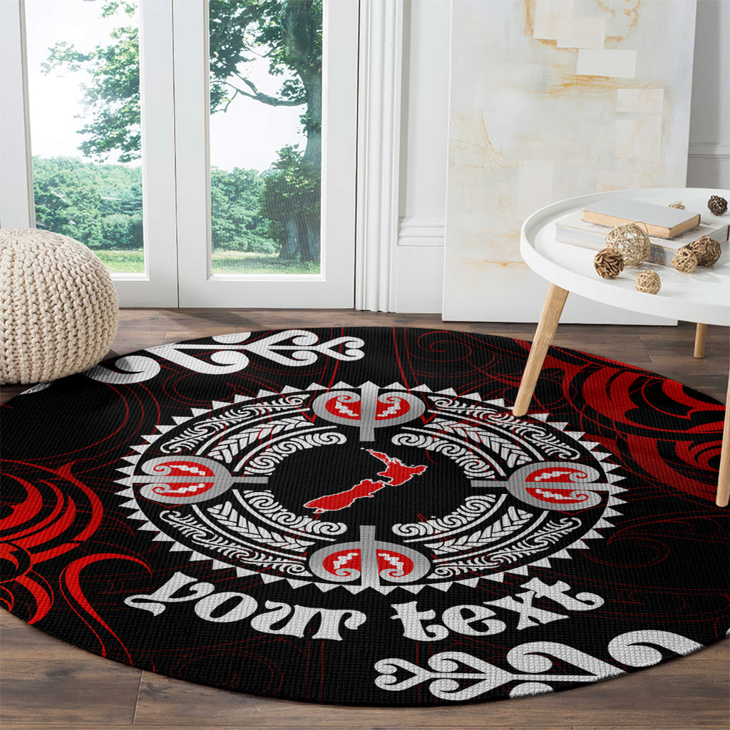 New Zealand Waitangi Day Personalised Round Carpet Aotearoa Te Ra O Waitangi With Maori Tattoo