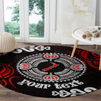 New Zealand Waitangi Day Personalised Round Carpet Aotearoa Te Ra O Waitangi With Maori Tattoo