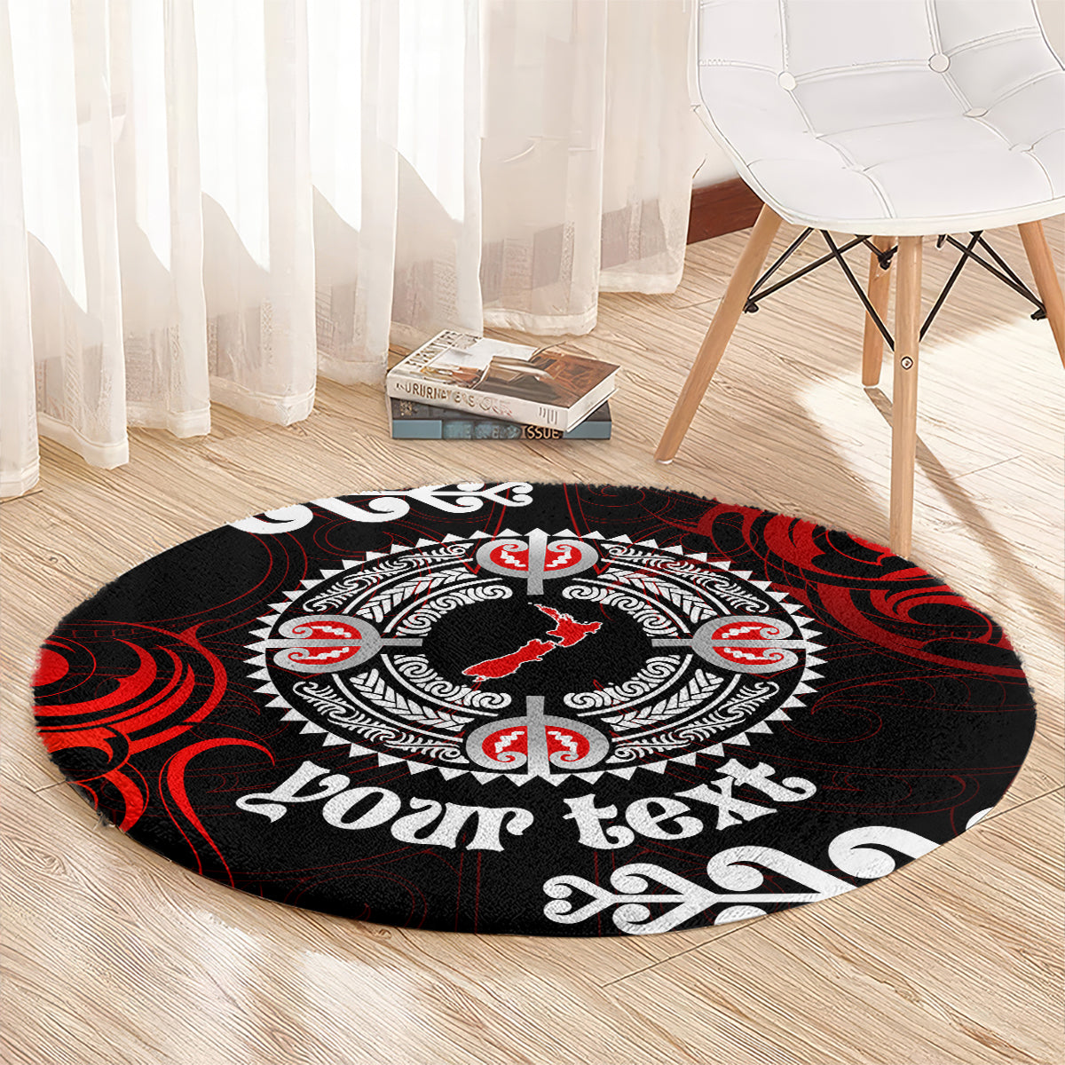 New Zealand Waitangi Day Personalised Round Carpet Aotearoa Te Ra O Waitangi With Maori Tattoo