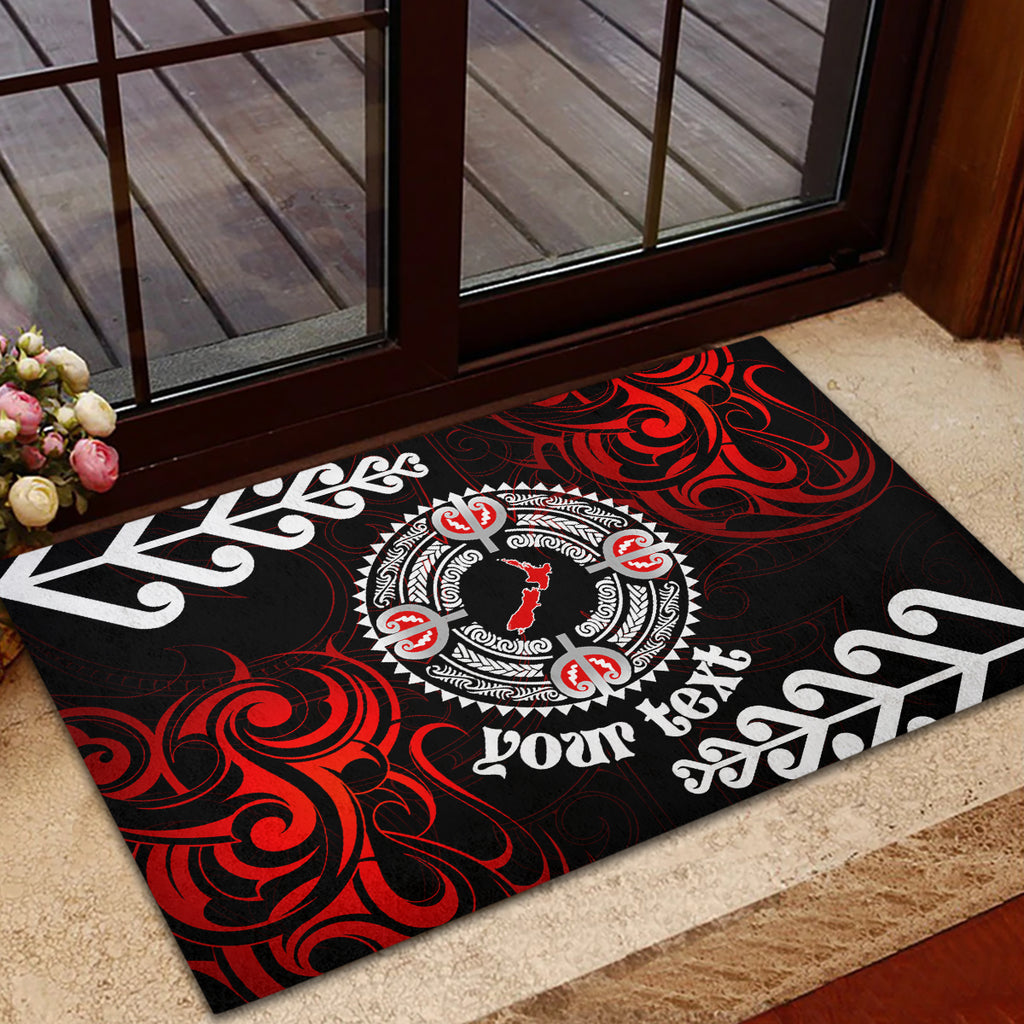 New Zealand Waitangi Day Personalised Rubber Doormat Aotearoa Te Ra O Waitangi With Maori Tattoo