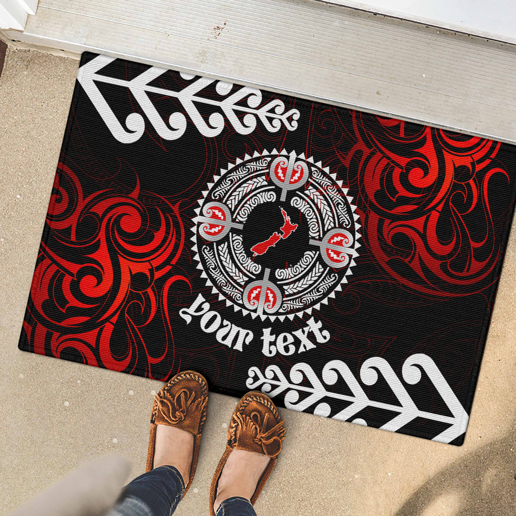 New Zealand Waitangi Day Personalised Rubber Doormat Aotearoa Te Ra O Waitangi With Maori Tattoo