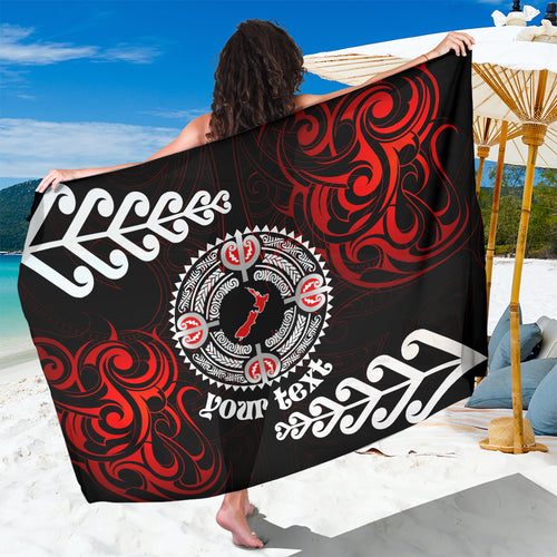 New Zealand Waitangi Day Personalised Sarong Aotearoa Te Ra O Waitangi With Maori Tattoo