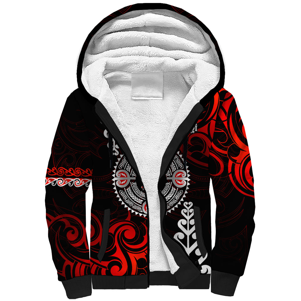 New Zealand Waitangi Day Personalised Sherpa Hoodie Aotearoa Te Ra O Waitangi With Maori Tattoo