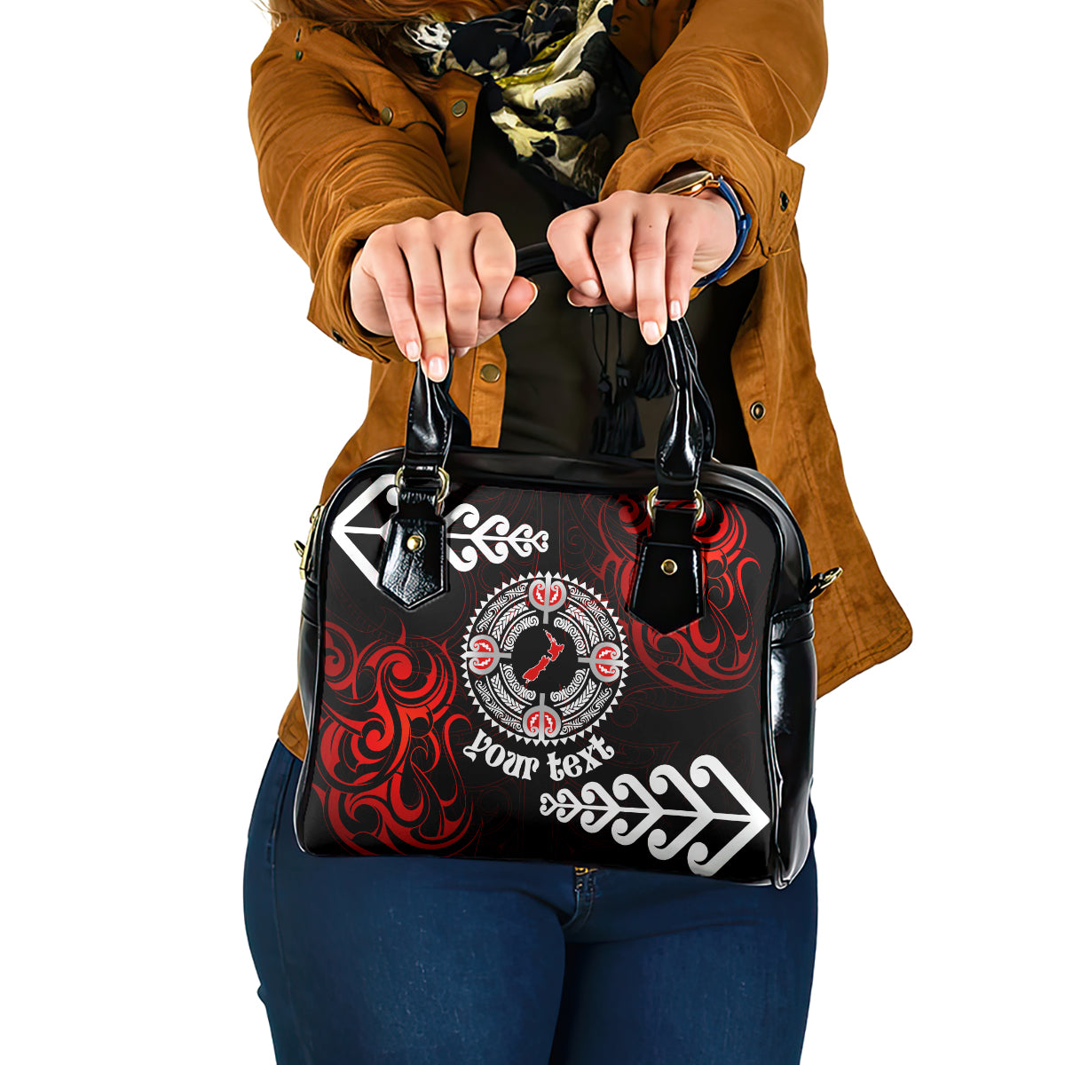 New Zealand Waitangi Day Personalised Shoulder Handbag Aotearoa Te Ra O Waitangi With Maori Tattoo