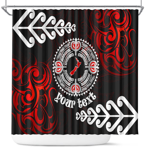 New Zealand Waitangi Day Personalised Shower Curtain Aotearoa Te Ra O Waitangi With Maori Tattoo