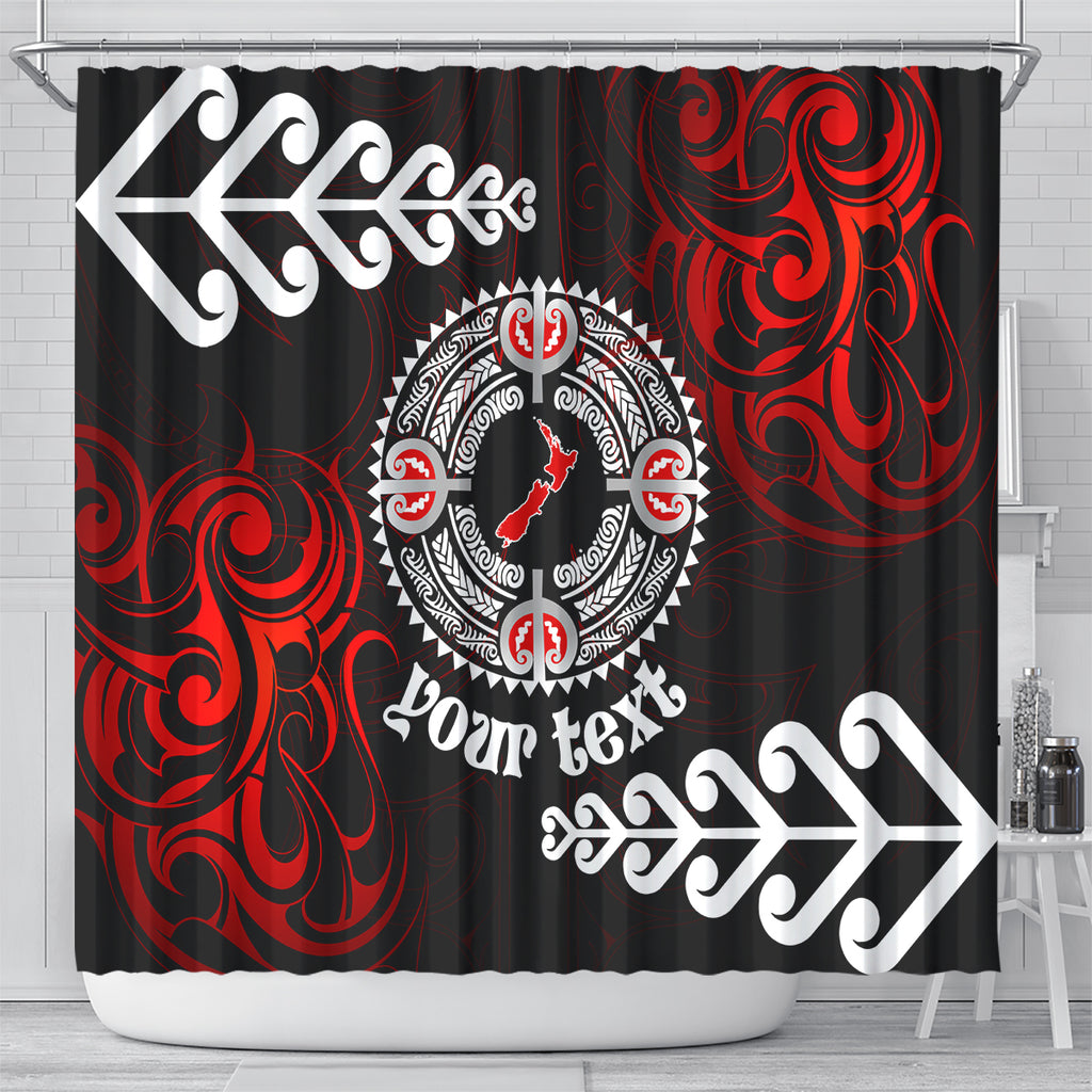 New Zealand Waitangi Day Personalised Shower Curtain Aotearoa Te Ra O Waitangi With Maori Tattoo