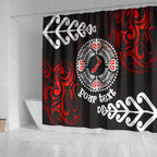 New Zealand Waitangi Day Personalised Shower Curtain Aotearoa Te Ra O Waitangi With Maori Tattoo