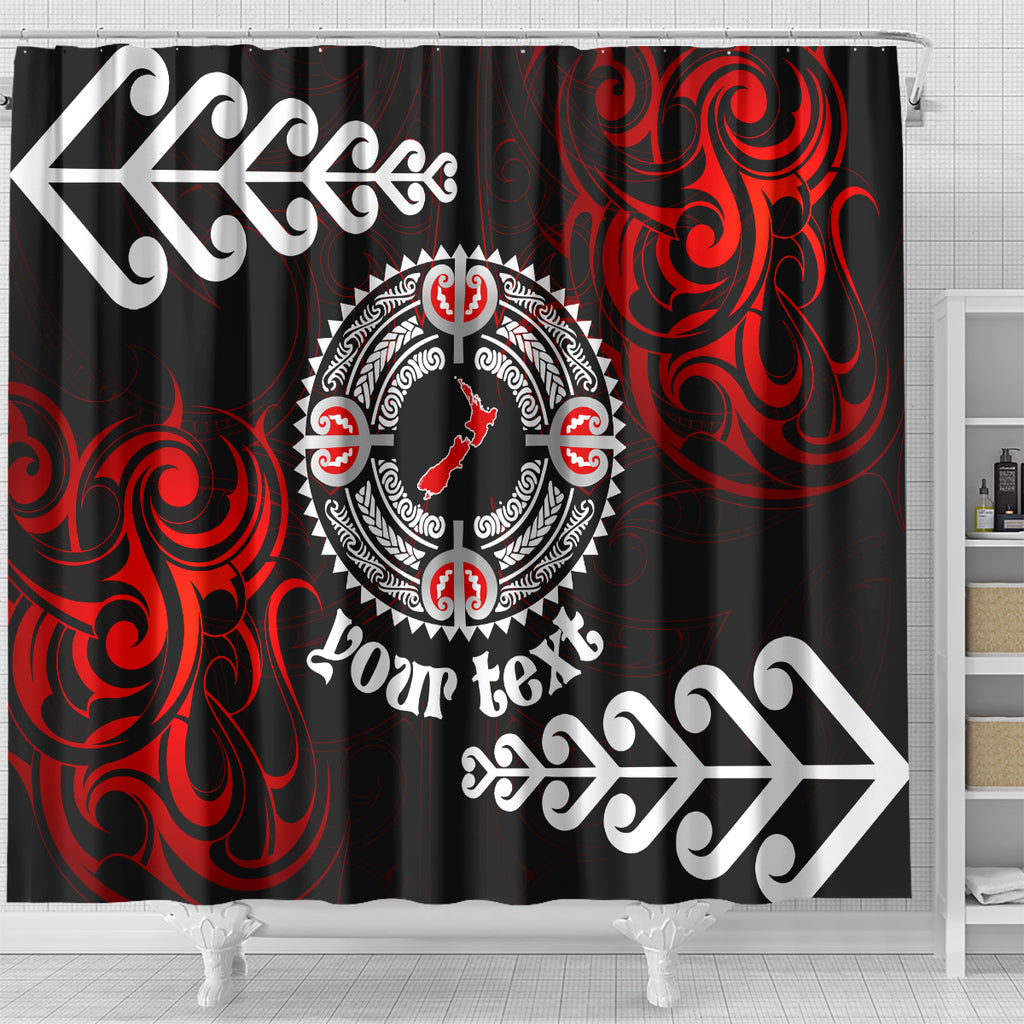New Zealand Waitangi Day Personalised Shower Curtain Aotearoa Te Ra O Waitangi With Maori Tattoo